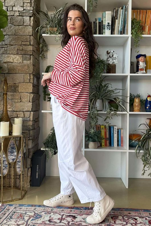  Perfect Breton V Long Sleeve Top Rouge /20